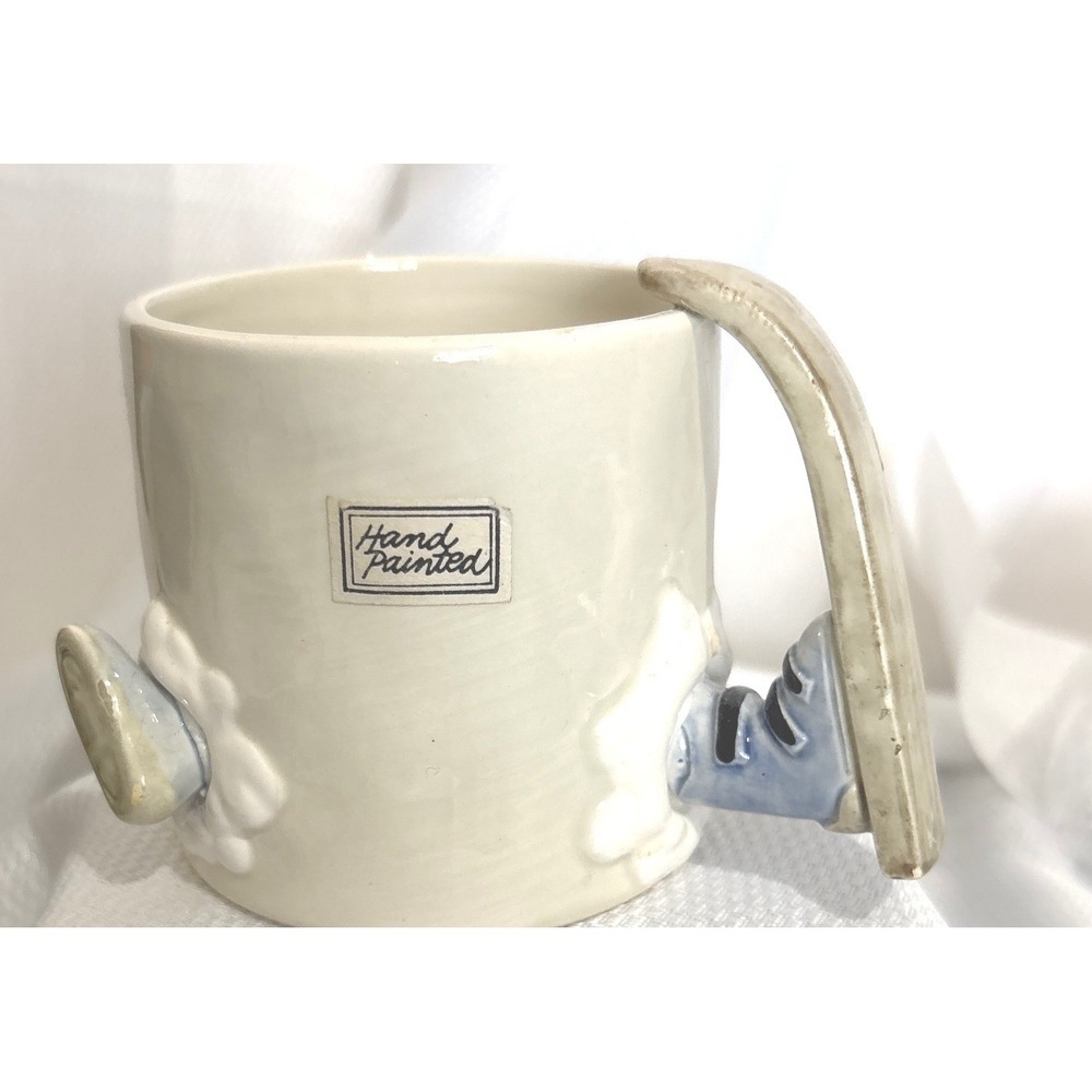 Vintage Fitz and Floyd Ski-Lympics Mug  1978 Hand Painted Skier Ceramic Japan